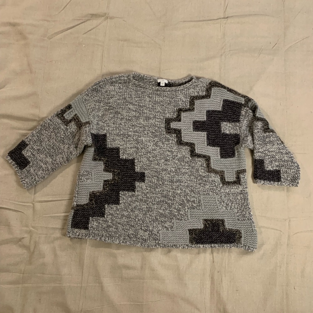 J. Jill Grey Knitted Sweater - Size: Medium